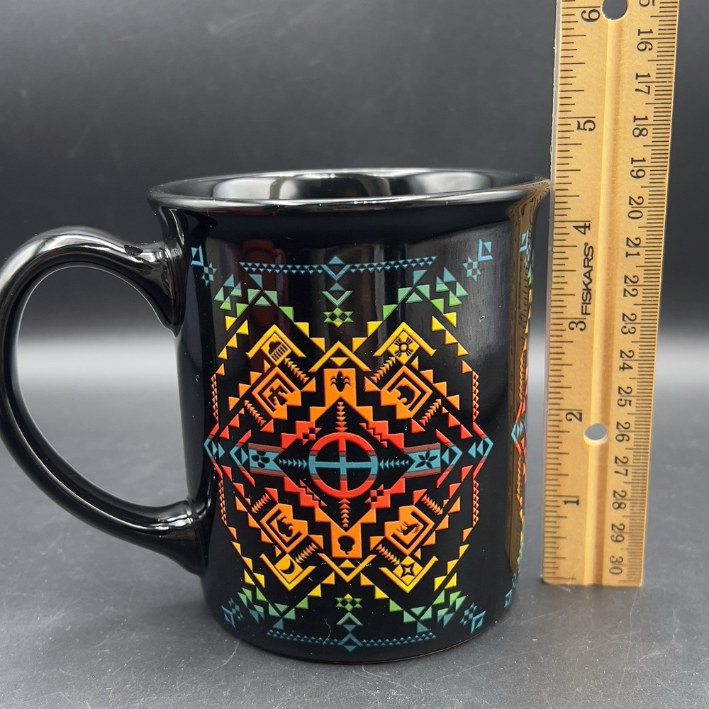 Pendleton Woolen Mills Mug 18oz Aztec Tribal Pattern Black Legendary Collection - Picture 7 of 8